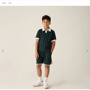 Kith Dark Green Kids Polo Shirt & shorts set